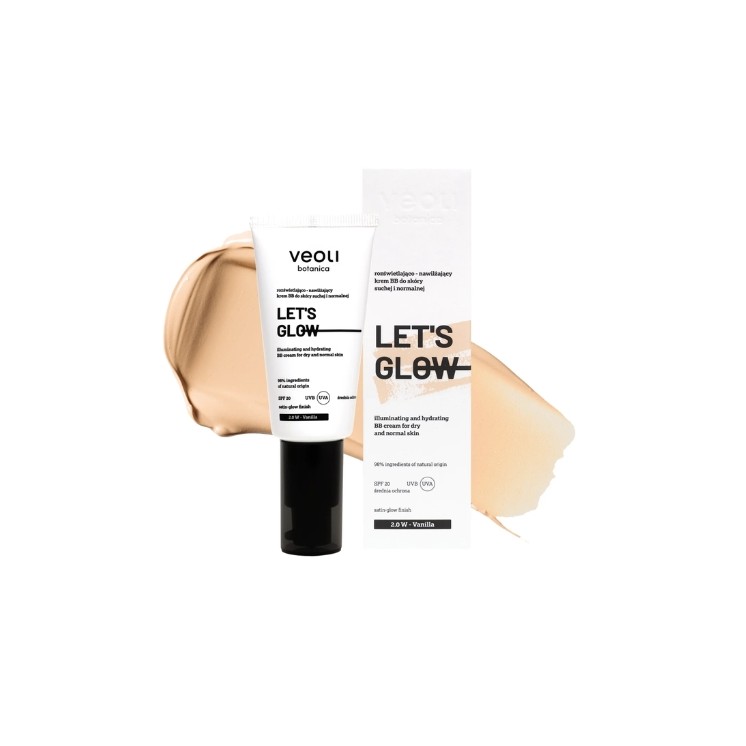 Veoli Botanica Let's Glow Illuminating and Moisturizing BB Cream für trockene Haut /2.0W/ Vanilla 30 ml