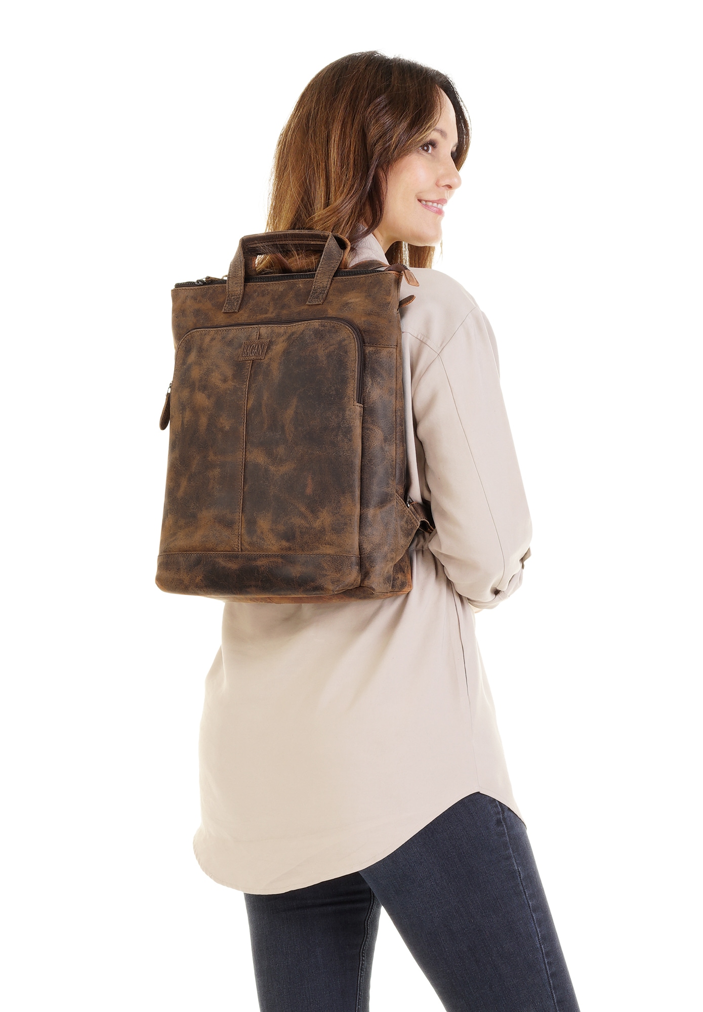 Bagan Cityrucksack echt Leder
