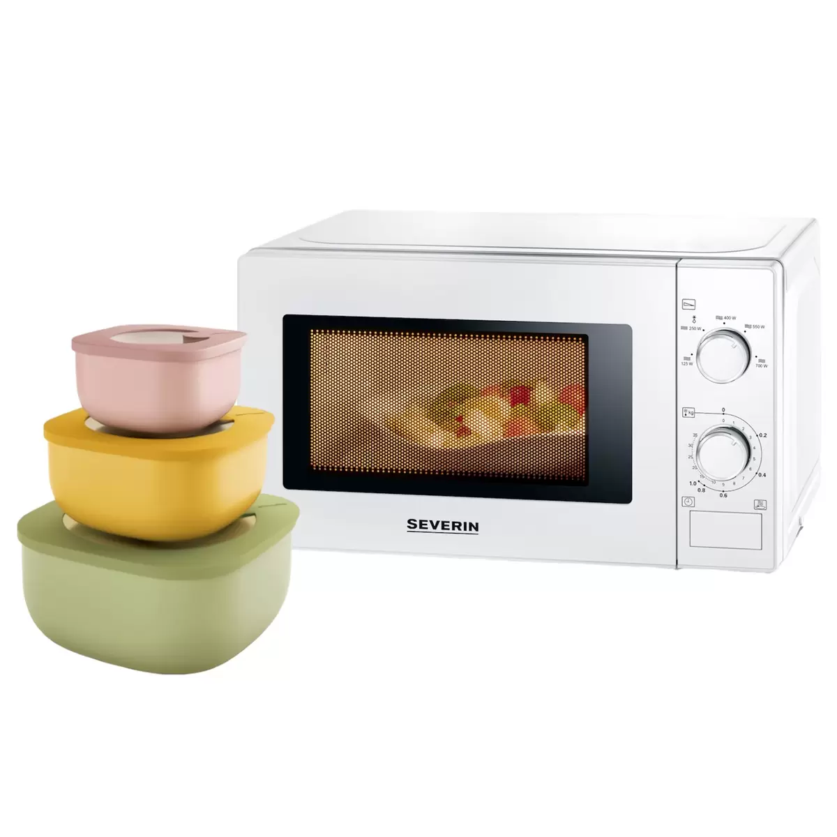 Mikrowelle ohne Grill bis 23 Severin MW7890 Set mit Guzzini