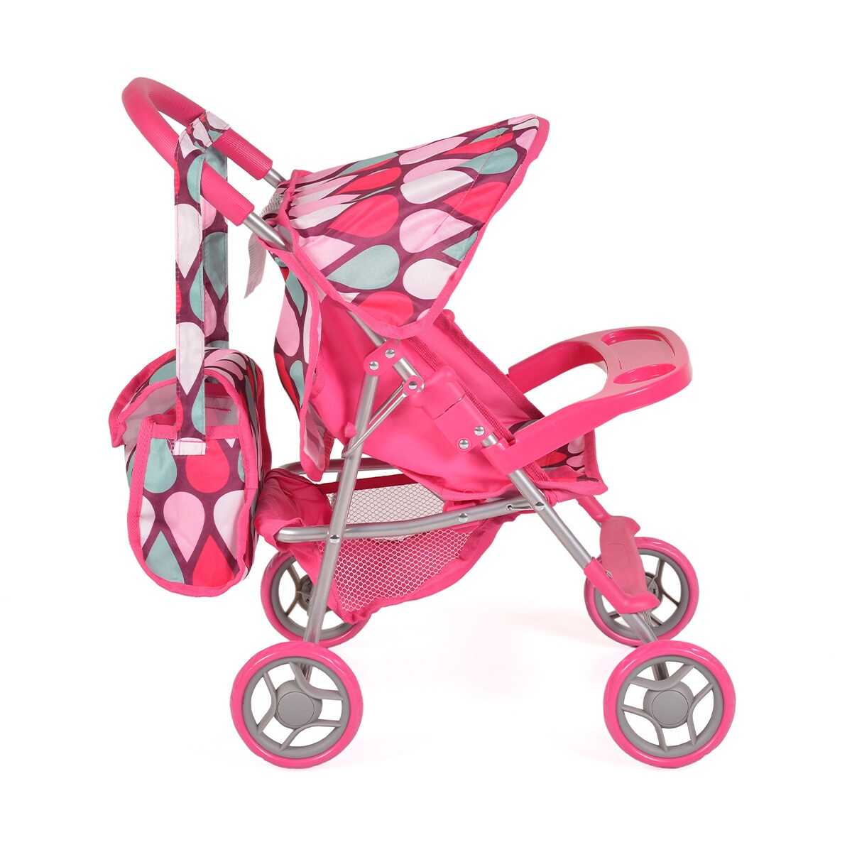 Puppenbuggy, Puppenwagen 9617, Schiebehöhe 50 cm, Sonnendach, Sicherheitsgurt