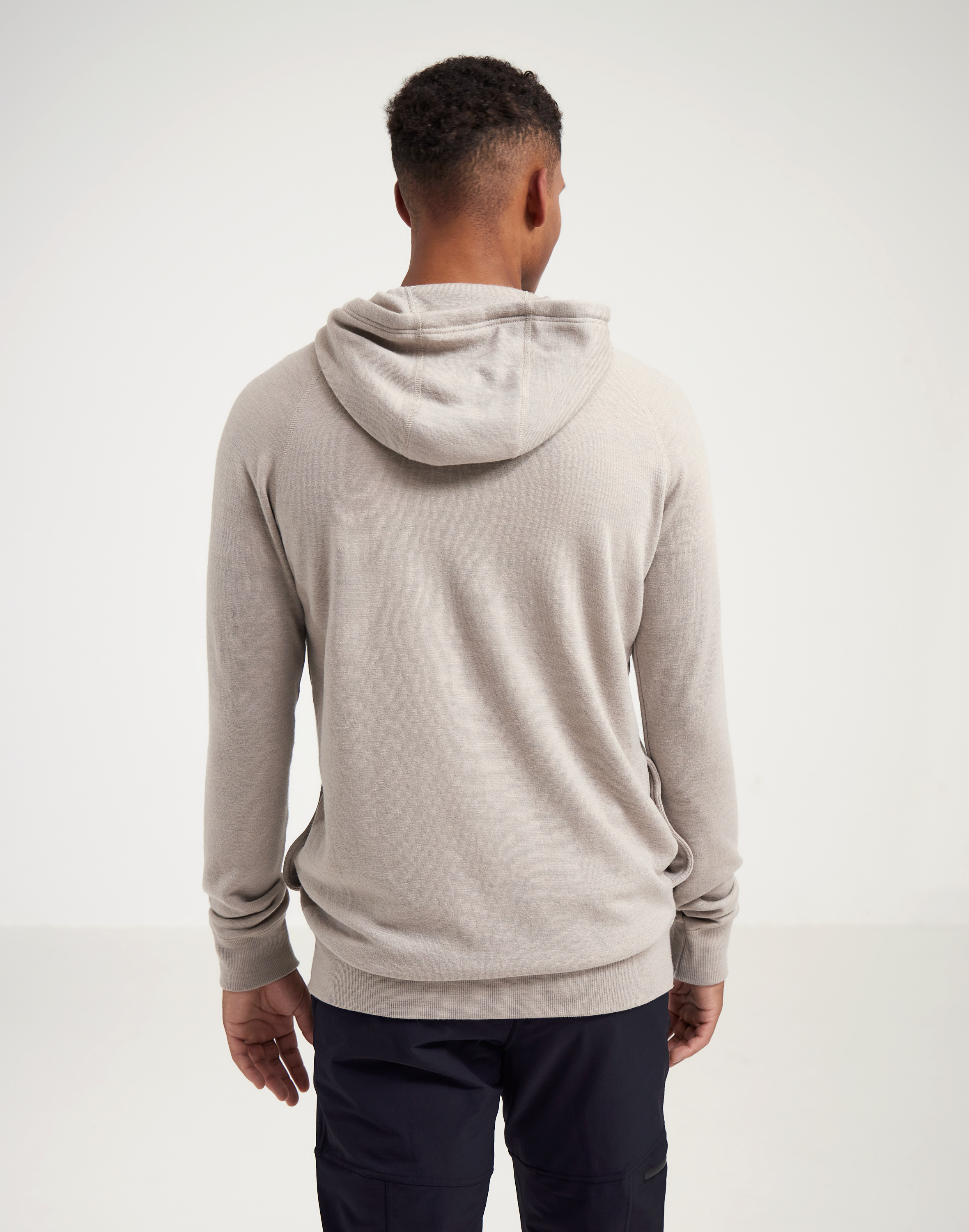 Vest met capuchon van merinowol terry voor heren