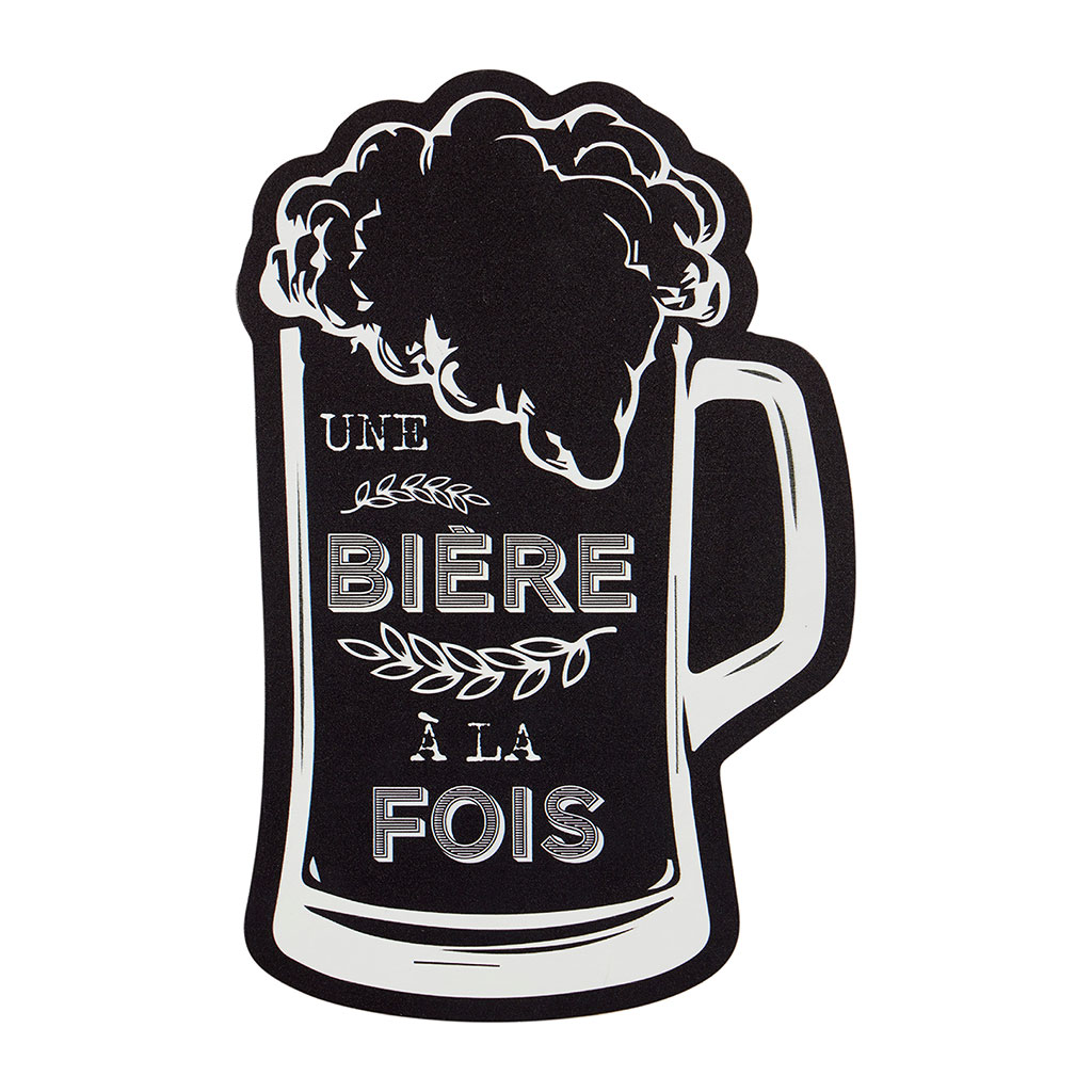 Décoration murale bière fibres de bois et papier 19.5x30cm