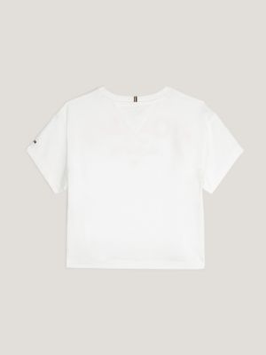 Camiseta de modelagem relaxada com logo grande