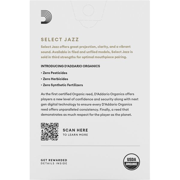 DAddario Woodwinds Organic Sel. Jazz Filed SOP 4H