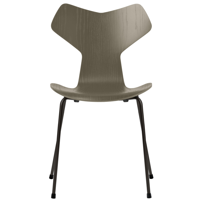 Fritz Hansen Grand Prix eetkamerstoel zwart, essen olive green