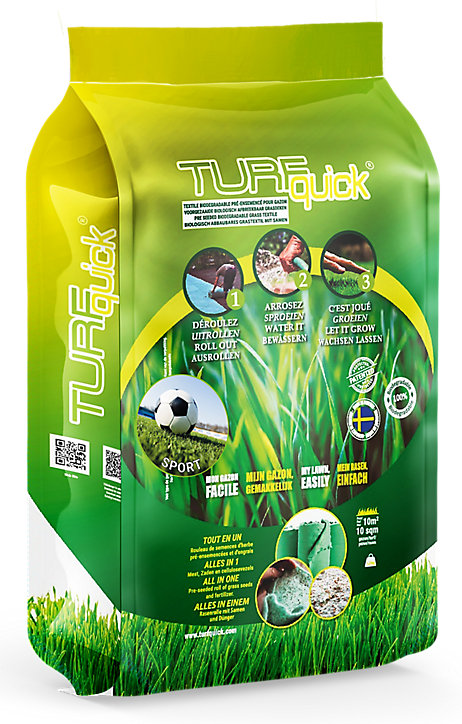 Tapis de semences de gazon avec engrais Sport Turfquick 10m²