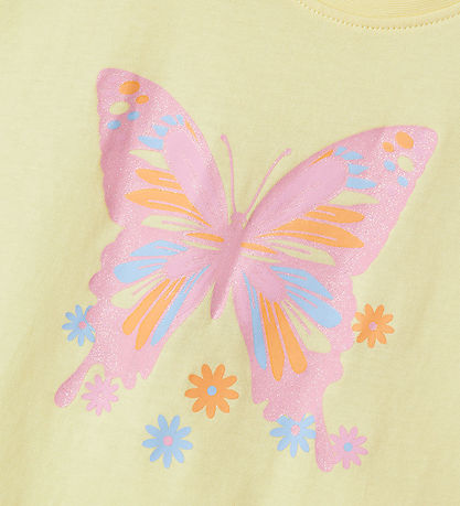 Name It T-Shirt - NmfViolett - Pastel Yellow/Fliege
