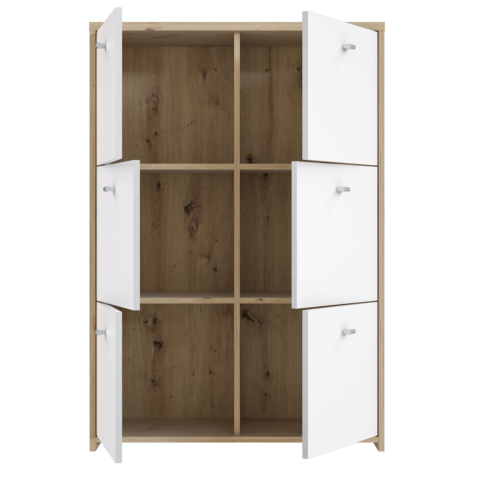 Kommode - Artisan Eiche-weiß - 77 cm breit - 6 Türen
