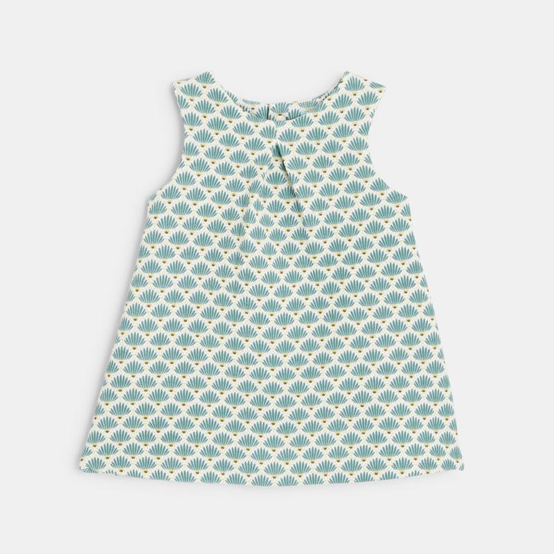 Robe chasuble jersey graphique verte bébé fille Vert