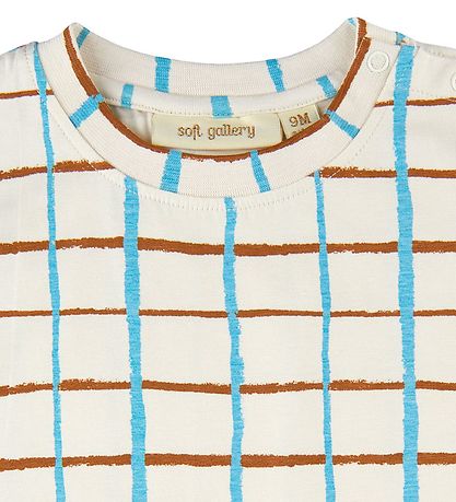 Soft Gallery T-Shirt - SgJaRød - Check - Gardenia