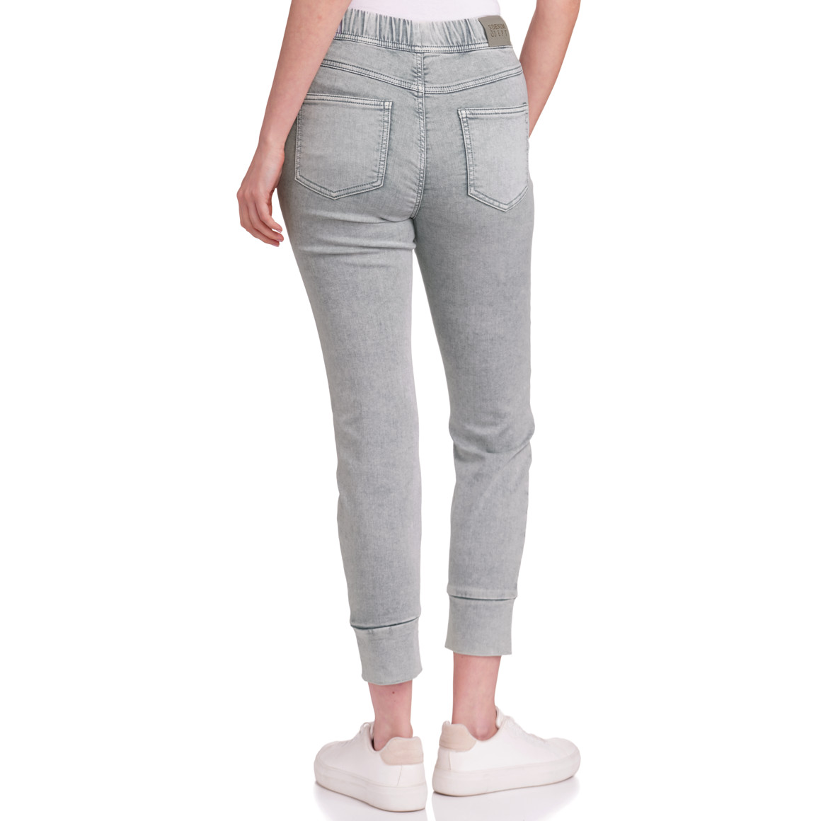 Gina Damen Jeggings mit Elastikbund hellgrau