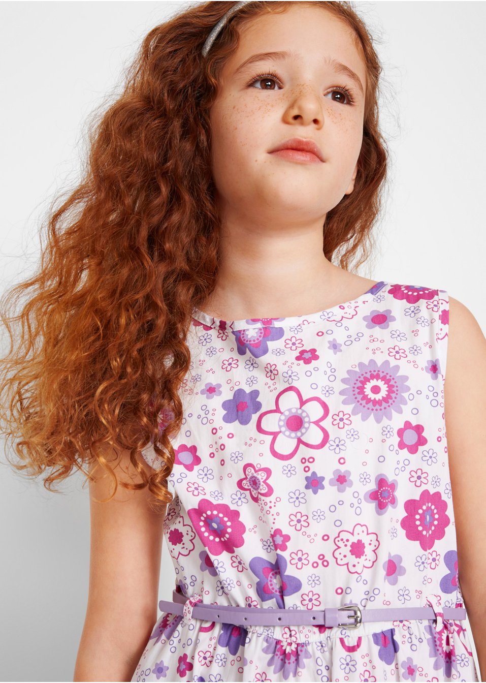 Robe fille + ceinture + boléro fille (Ens. 3 pces.)