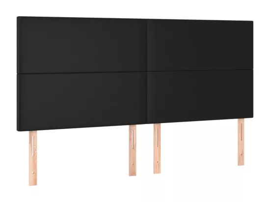 Tête de lit à LED Noir 180x5x118/128 cm Similicuir