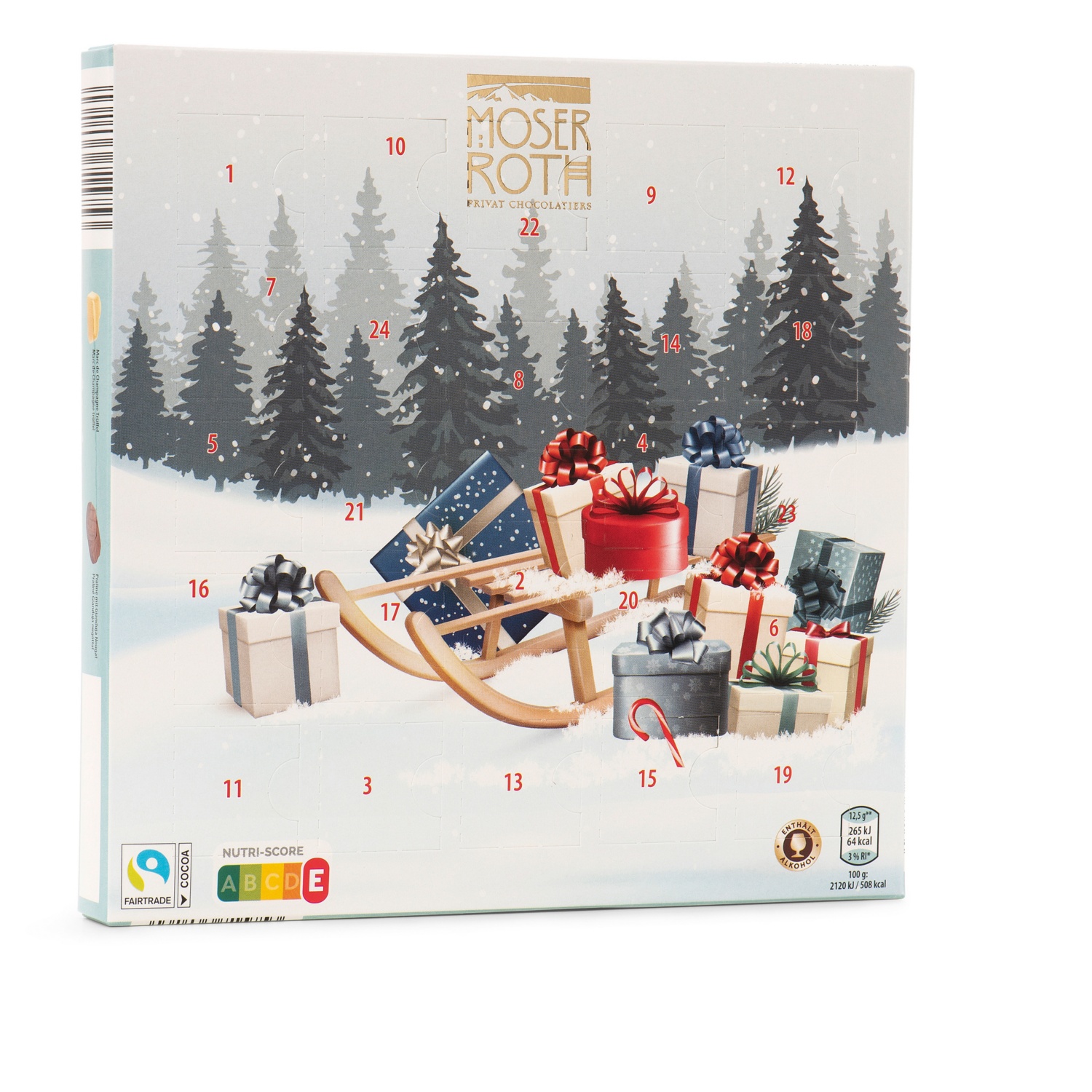 MOSER ROTH Pralinen Adventskalender, Winter Szene