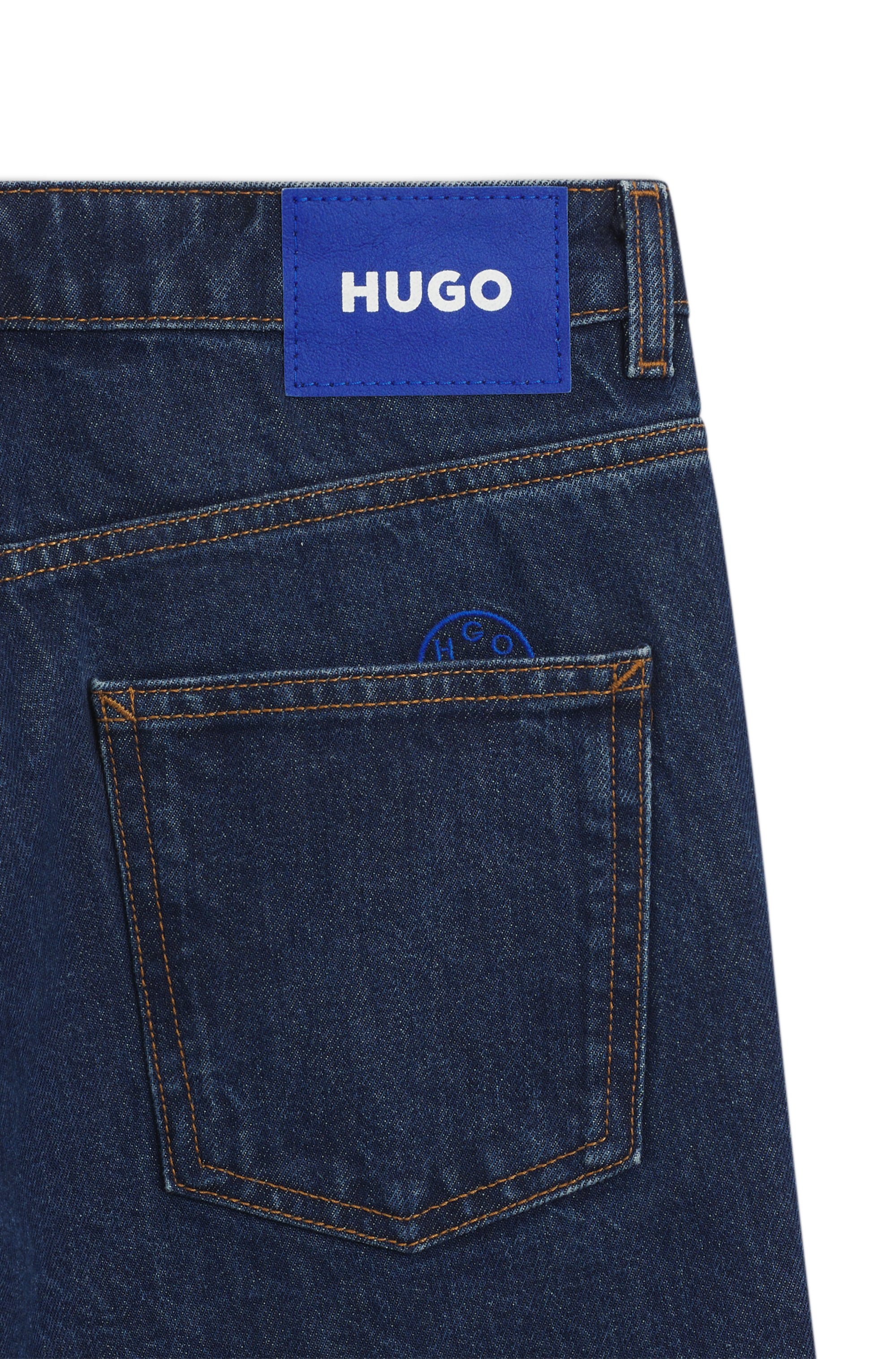 HUGO Blue Relax-fit-Jeans »Leni« mit charakteristischer Stickerei
