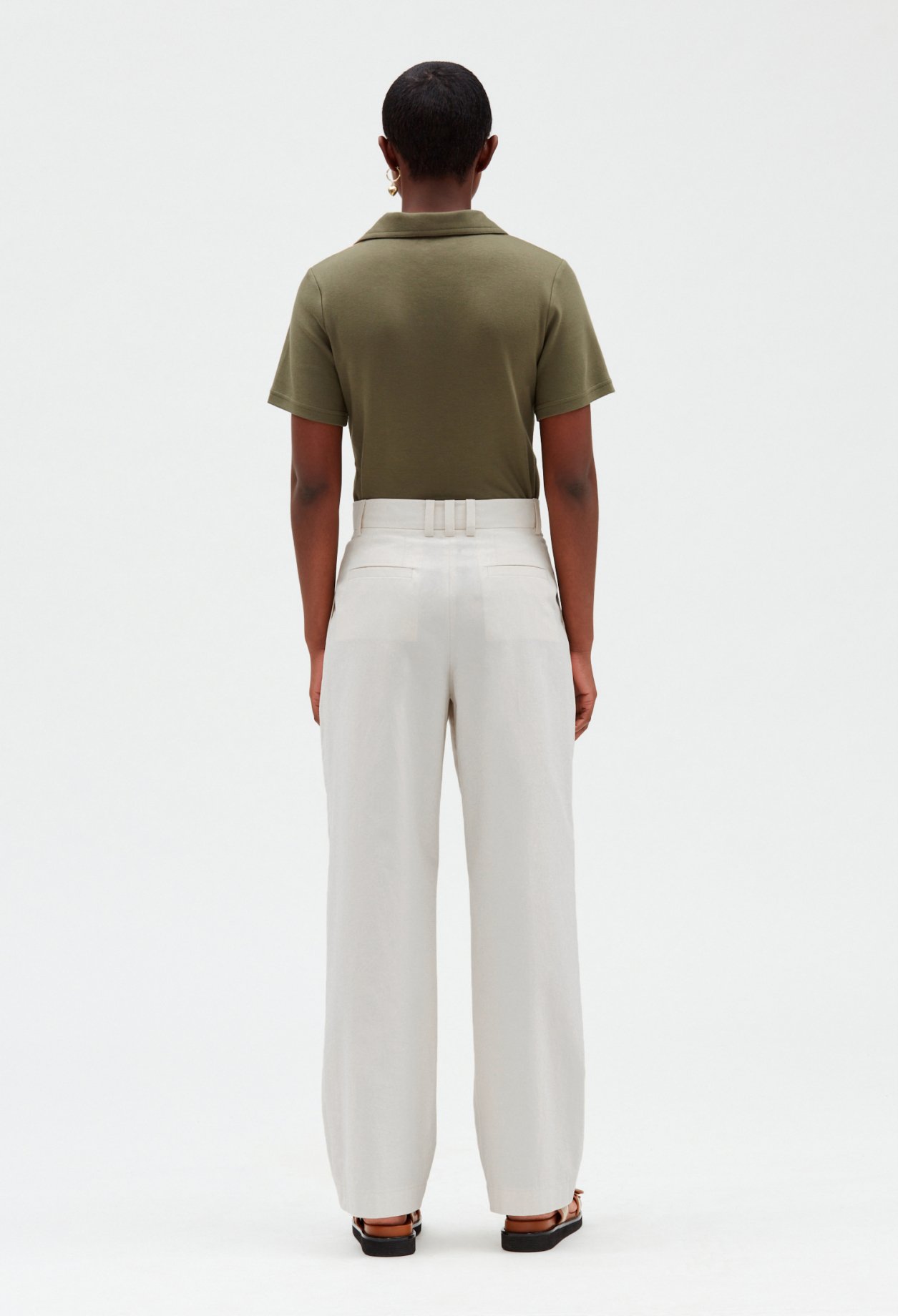 Pantalon large ivoire