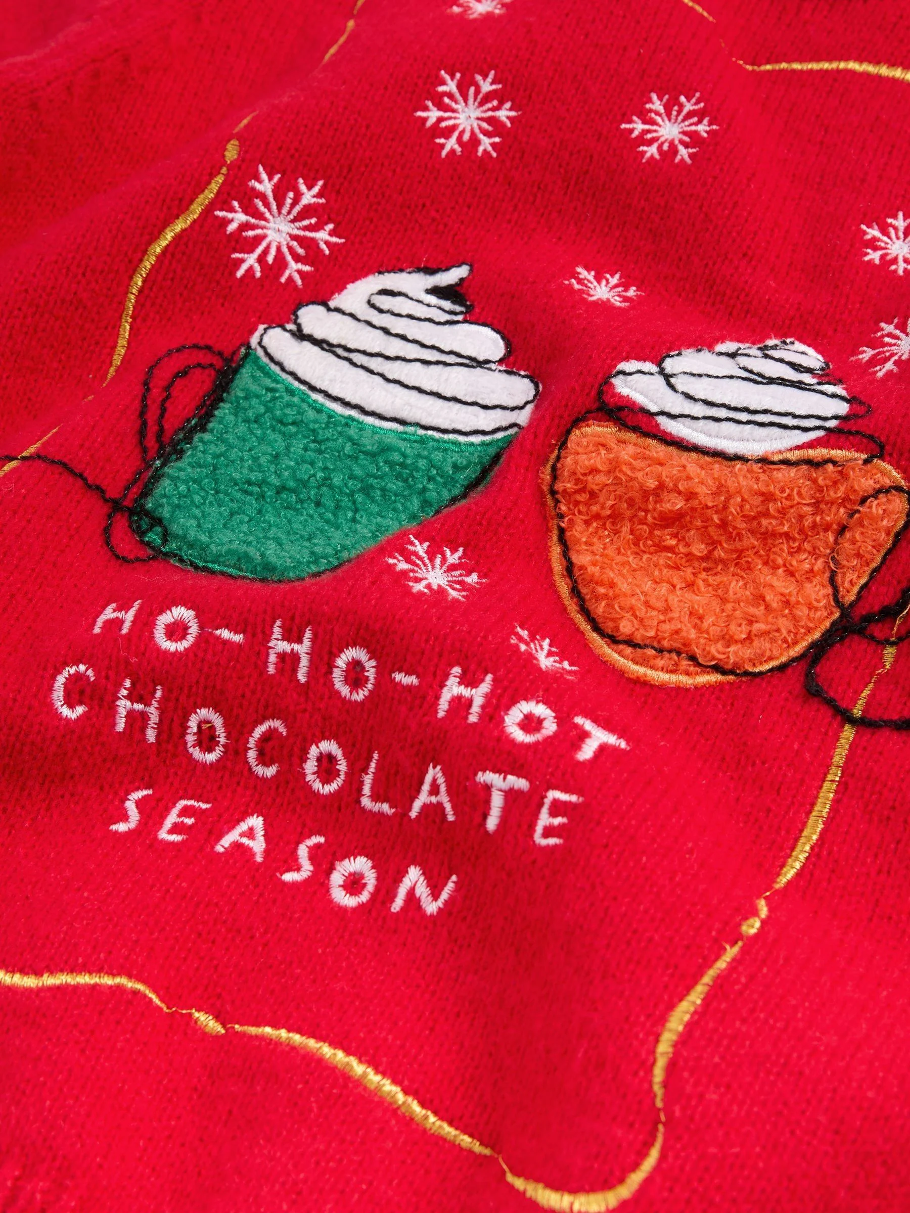 Lipsy Christmas Crew Neck Season Slogan Family Knitted Jumper (5-16yrs)