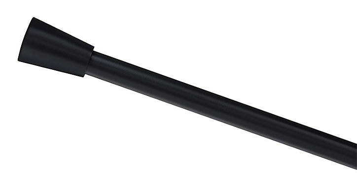Kit de tringle à rideau extensible embout bouchon Pietro 120/210cm Ø16/19mm noir