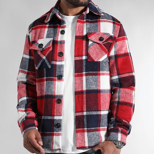 Surchemise A Carreaux 0102 Bleu Marine Blanc Rouge