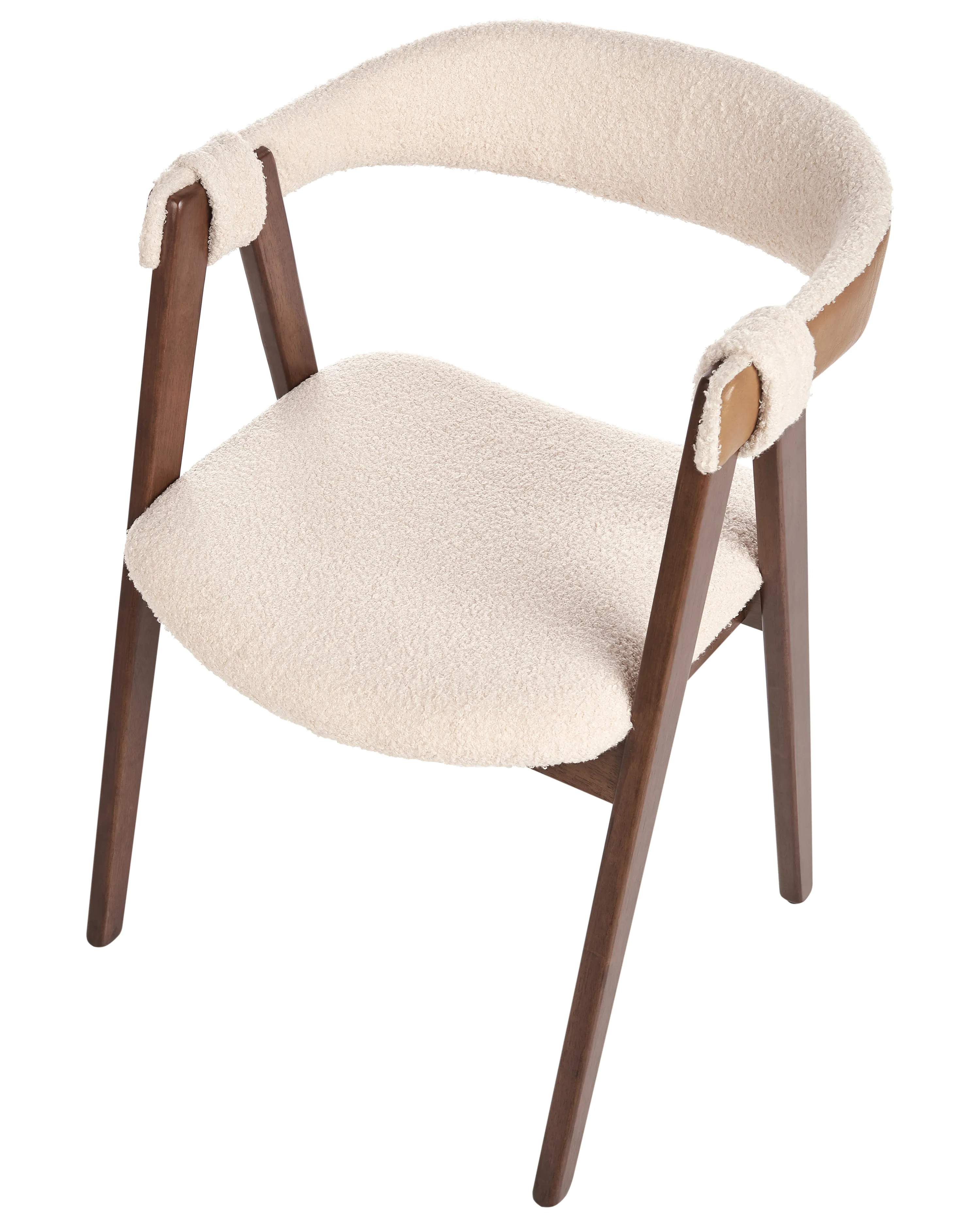 Set van 2 eetkamerstoelen DAY Bouclé Donkerbruin/beige