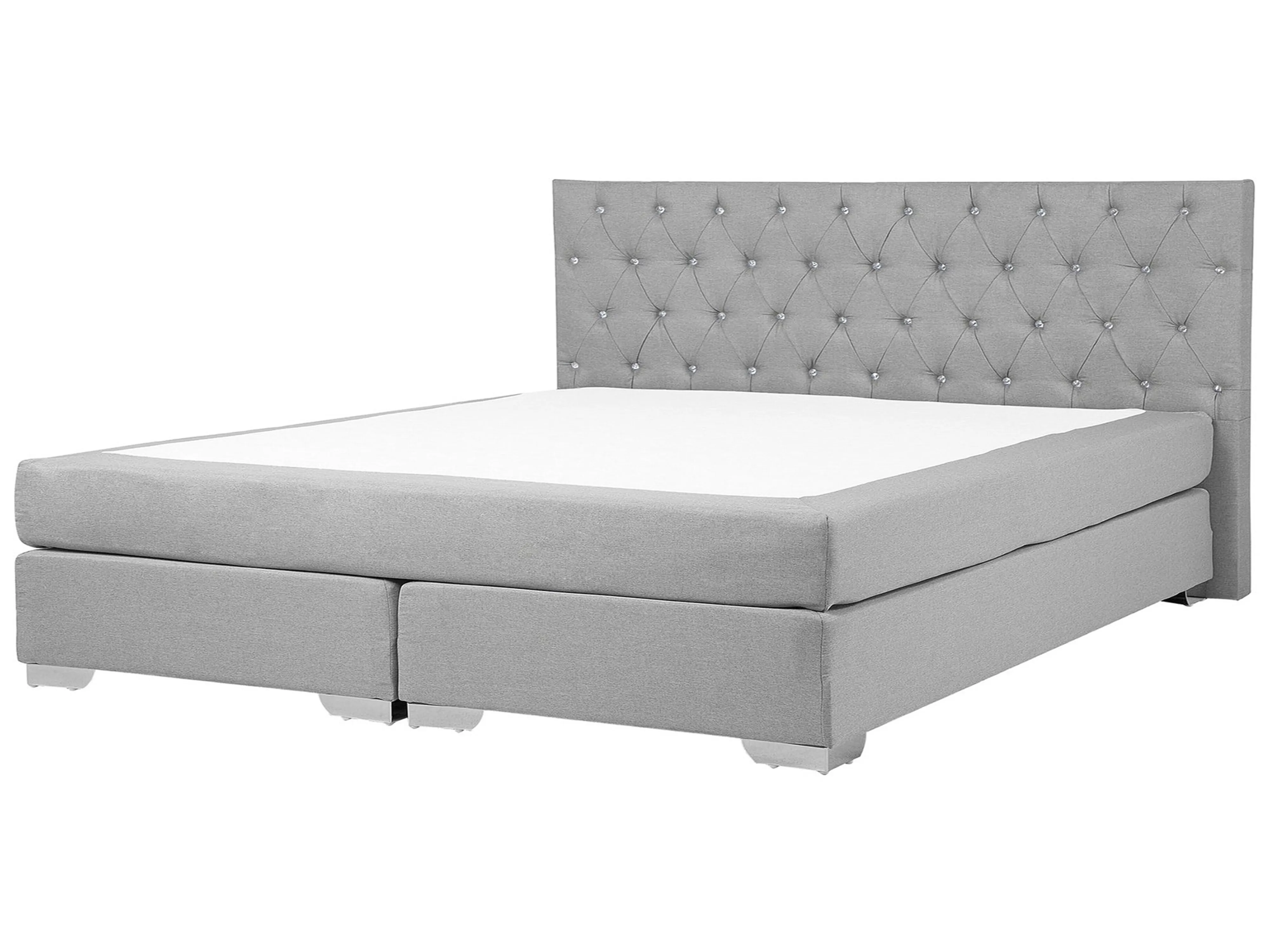 Boxspring Stof DUCHESS 180 x 200 cm Lichtgrijs