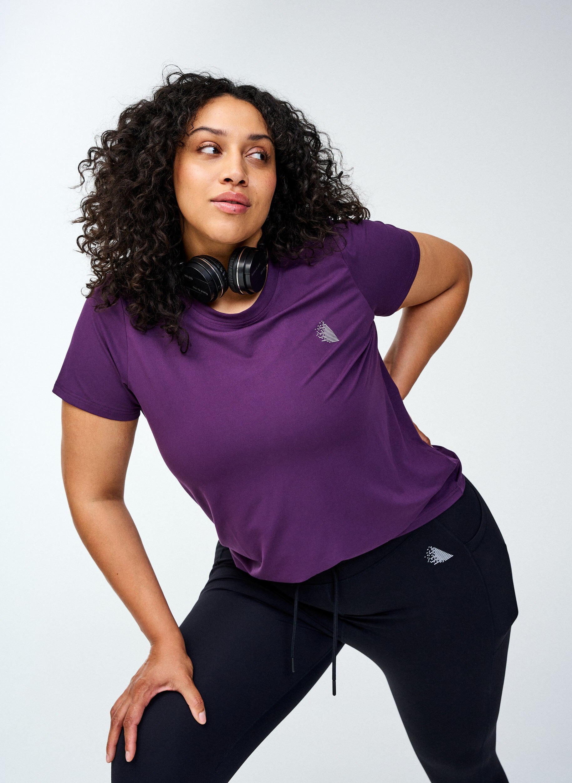 Slim fit trænings t-shirt med rund hals