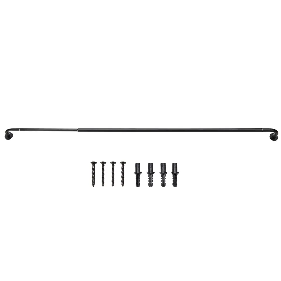 Gordijnroede - uitschuifbaar - 120 tot 210 cm - zwart