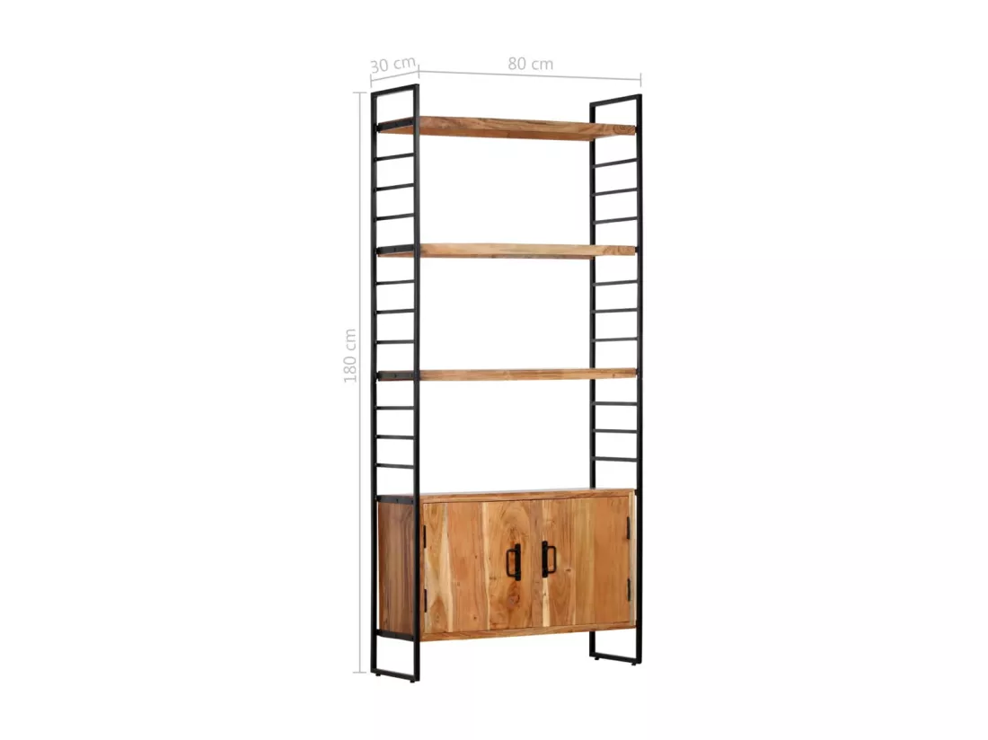 Bibliothèque à 4 niveaux 80x30x180 cm Bois d'acacia massif