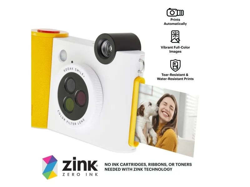Kodak Kodak Smile  2-i-1 digitalkamera 5mp / Instant   Zink Bluetooth-telefonprinter - hvid