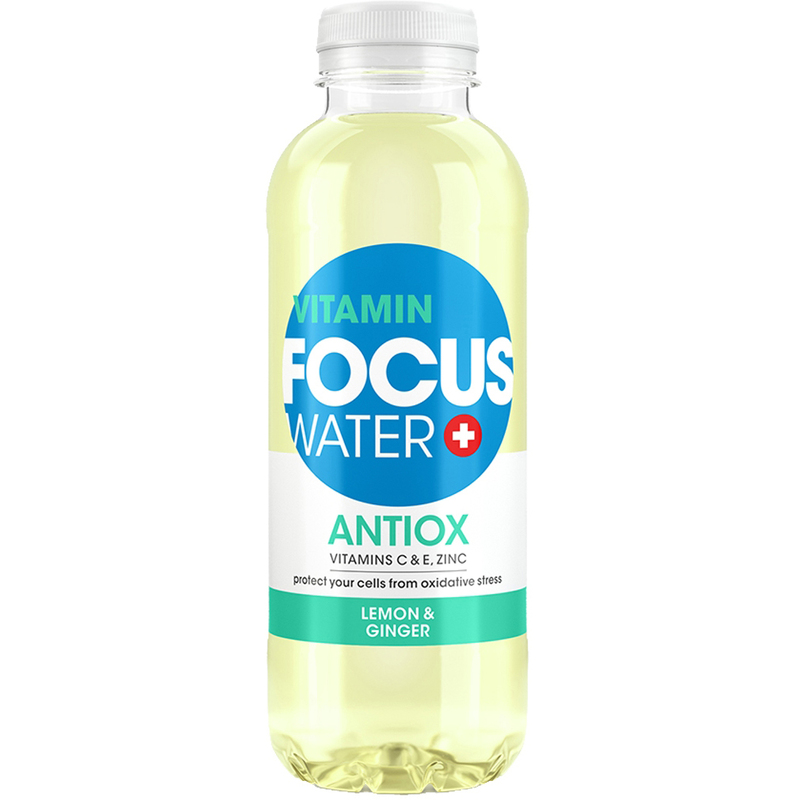 Focus Water Vitaminwasser Antiox Lemon & Ginger, 50 cl, 12 Stück