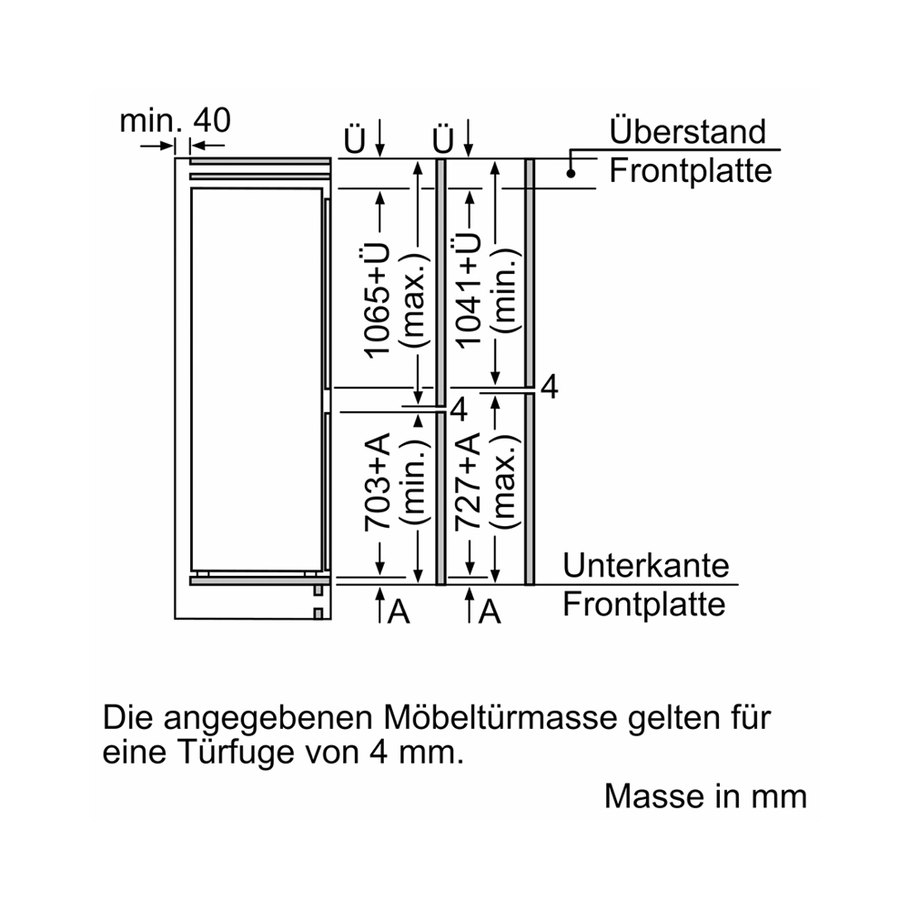 Bosch KIN86ADD0 Einbau-Kühl- und Gefrierkombination  260 Liter