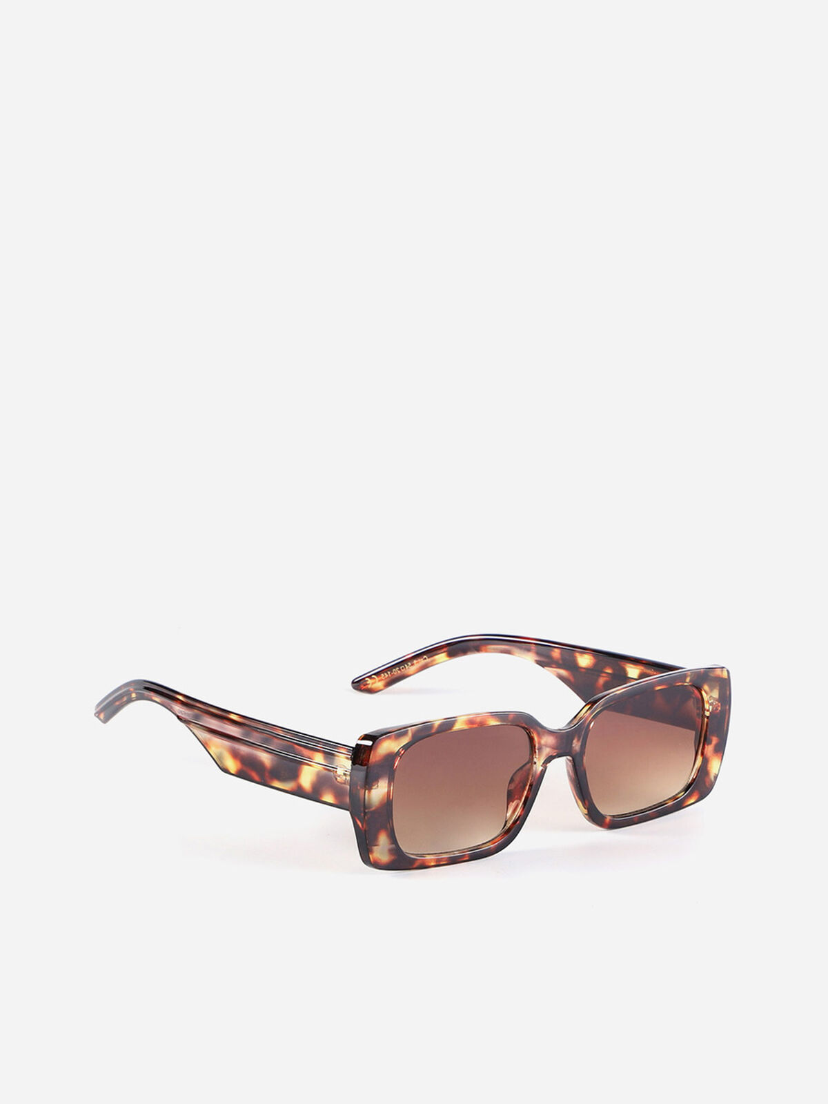 Lunettes de soleil écaillé rectangulaires- Marron