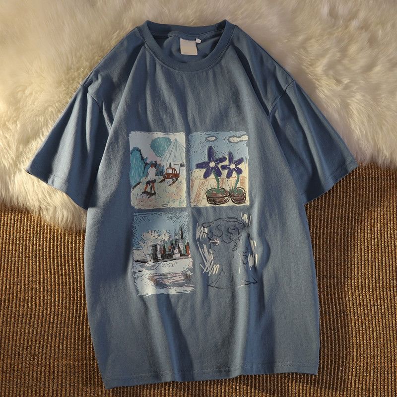Kupyd - Koppels matchend T-shirt met elleboogmouwenprint