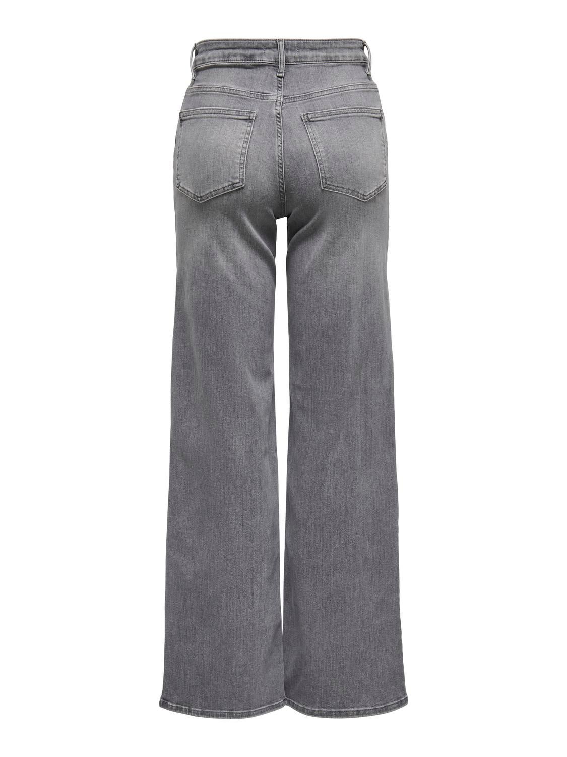 ONLMADISON Hohe Taille Weiter Beinschnitt Jeans Light Grey Denim