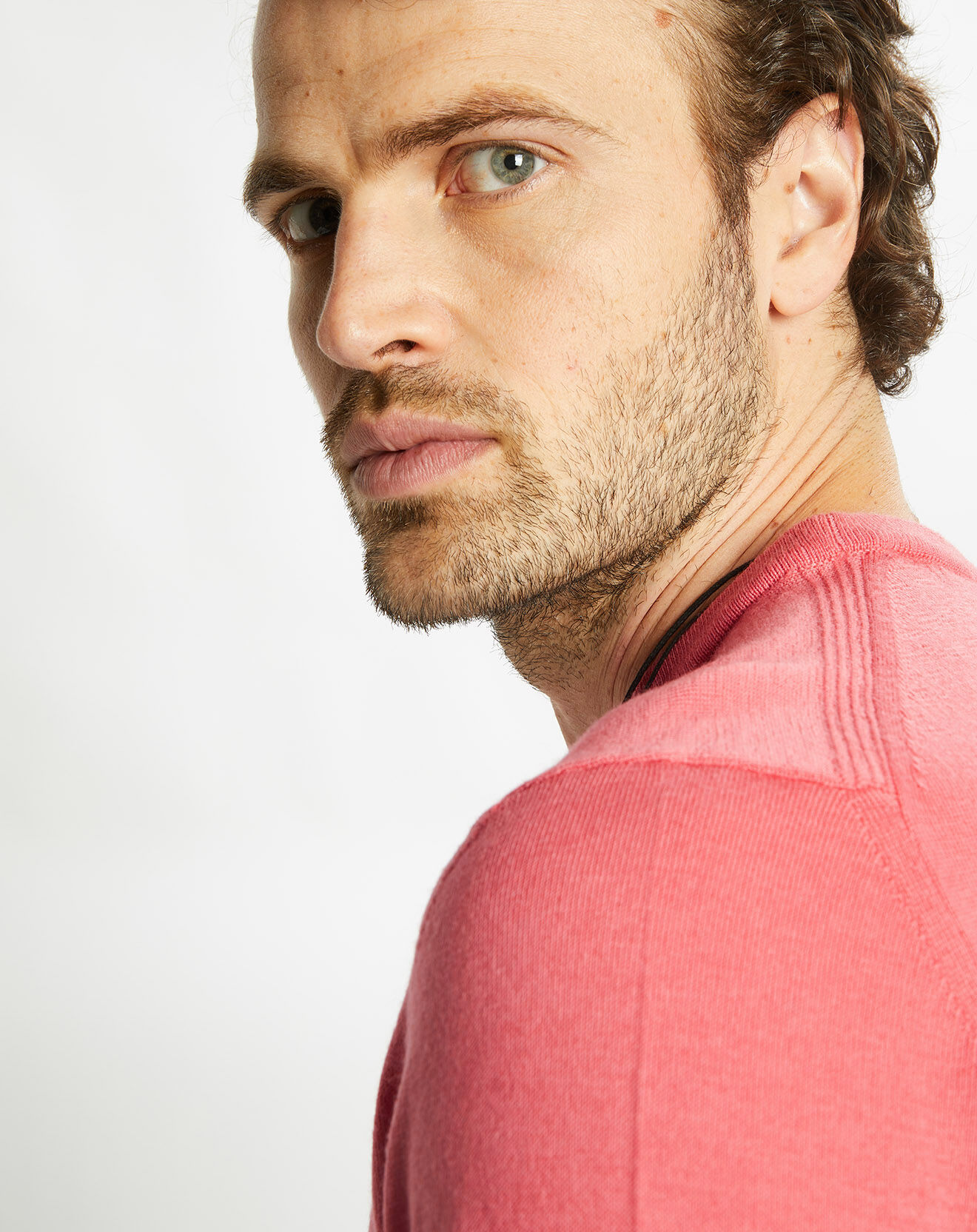 Scotch & Soda Pull 100% Laine col rond rose foncé