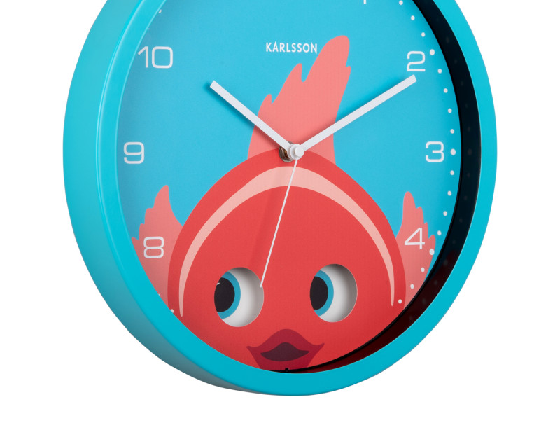 Wall Clock Peekaboo Goldfish