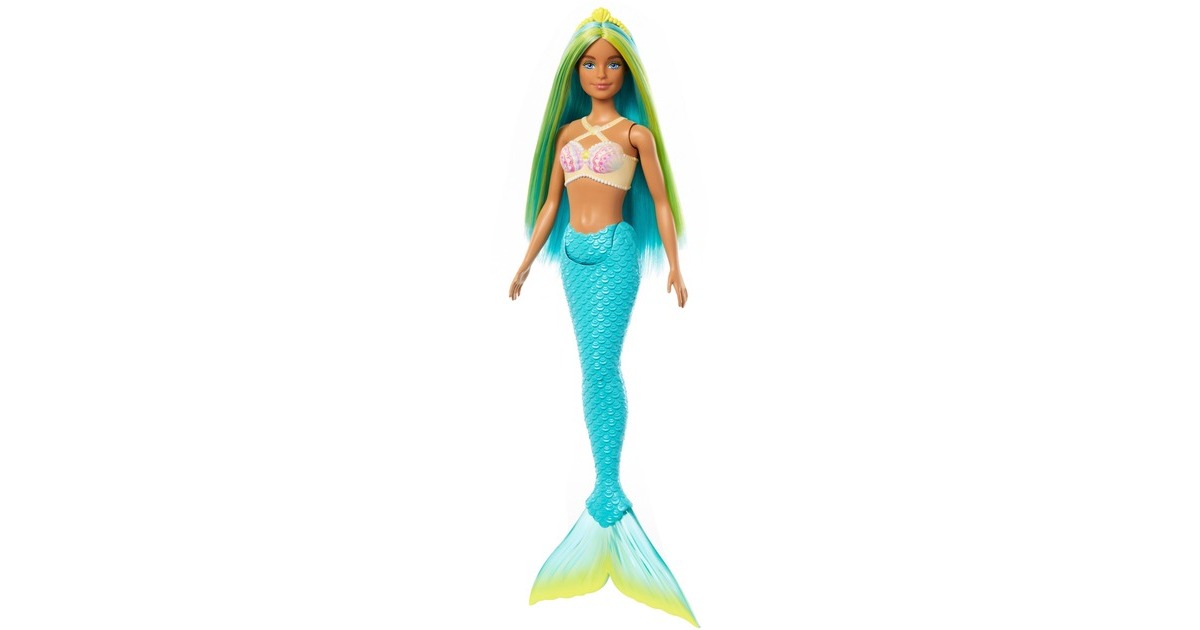 BarbieDreamtopia - Zeemeerminpop - Blauw en geel haar en turquoise staart