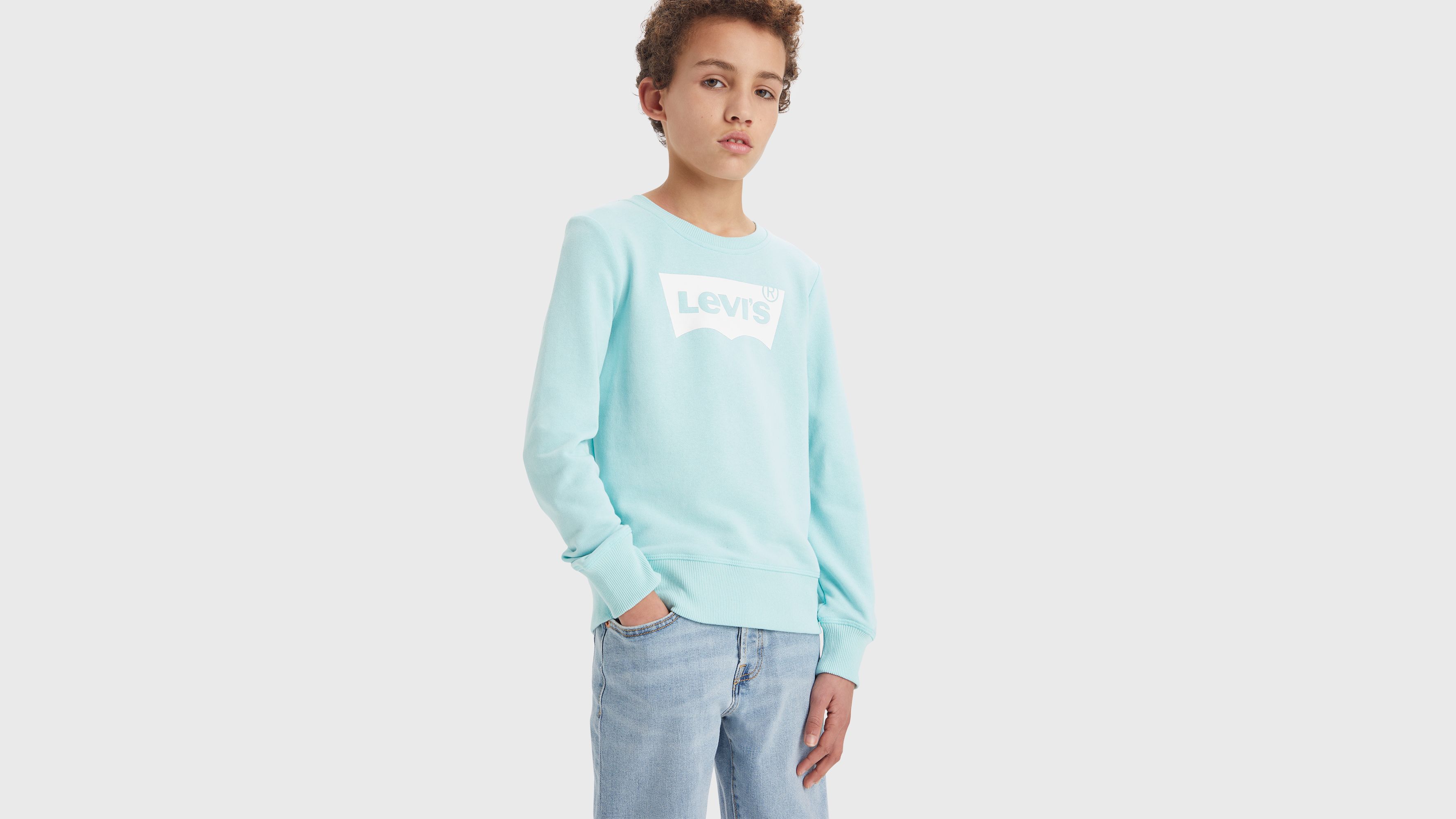 Sweat jersey French Terry Batwing - Pastel Turquoise - Vert