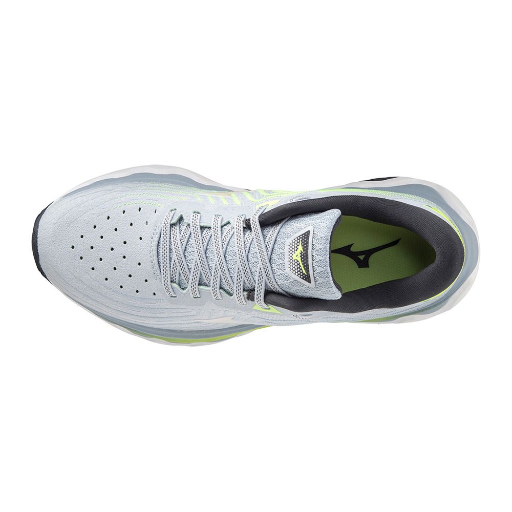 Mizuno WAVE HORIZON 6 - Chaussures running Femme heather/wht/neolime