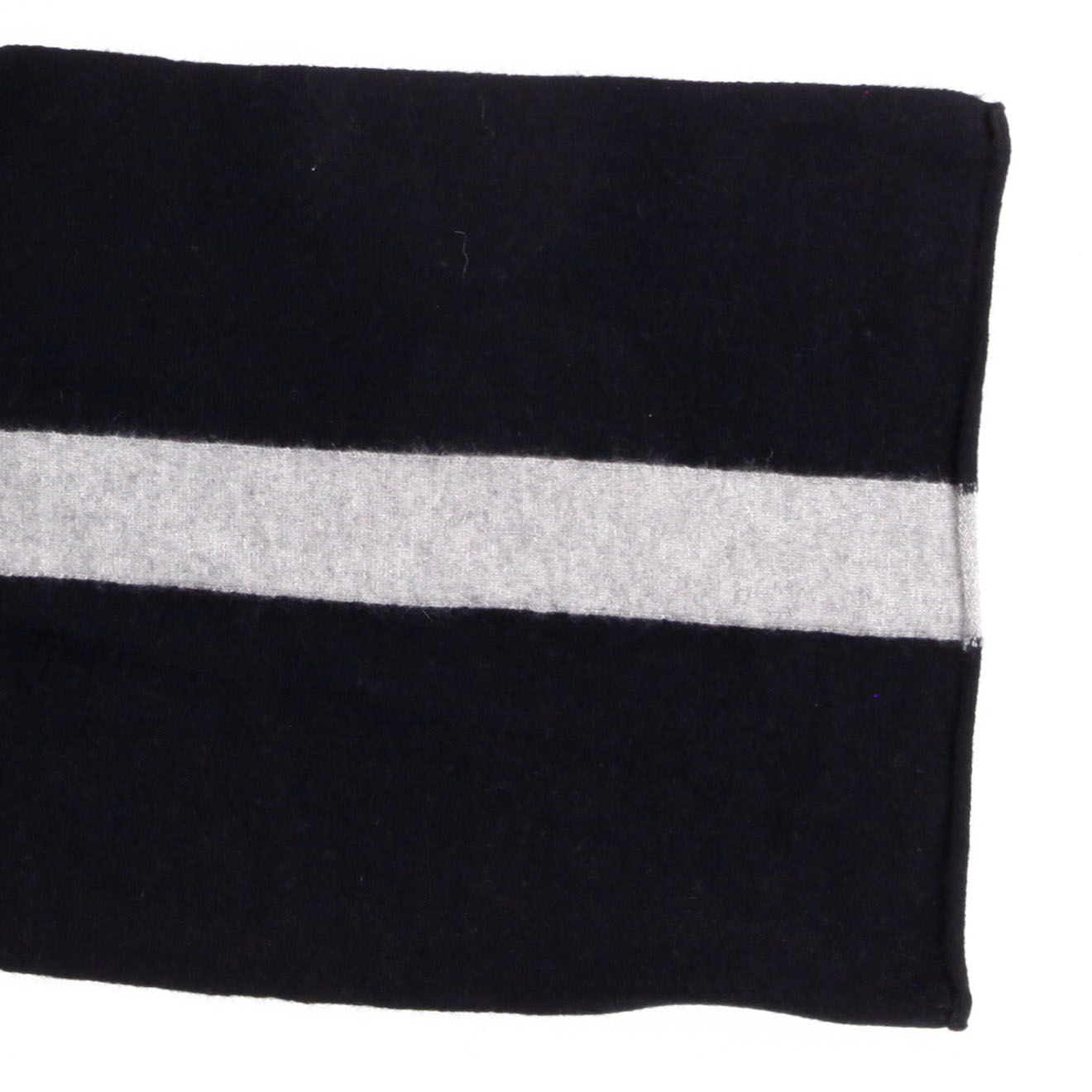Miss Cashmere Echarpe 100% Cachemire bicolore noir/gris chiné clair 192x28 cm