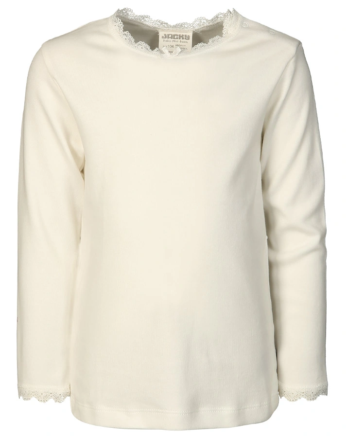 Langarm-Shirt SPITZENBORTE in offwhite