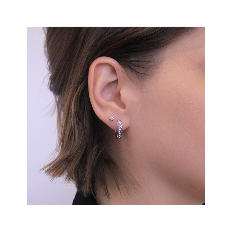 Boucles d'oreilles Perry - Argenté et Cristal