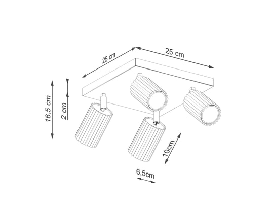 SOLLUX LIGHTING - Plafonnier karbon 4 or