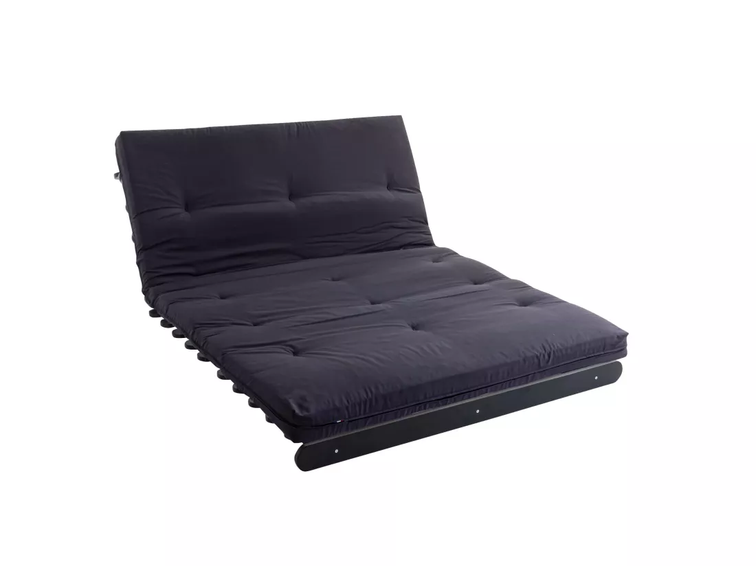 Matelas futon anthracite coeur en latex 90x200