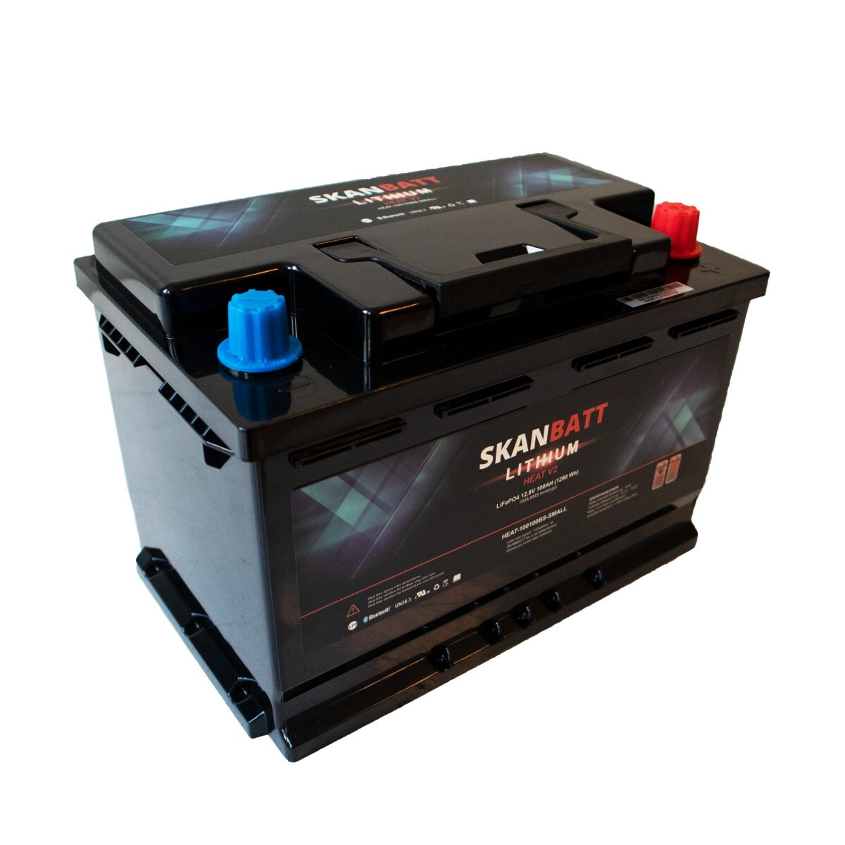 SKANBATT V2 Lithium HEAT Batteri 12V 100Ah 100A BMS - SMALL (279x176x190mm)