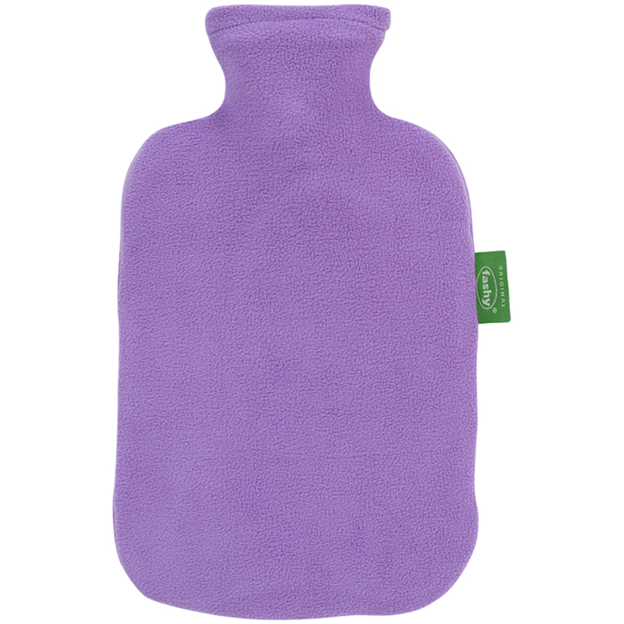 fashy® Wärmflasche 2L mit Fleecebezug in flieder