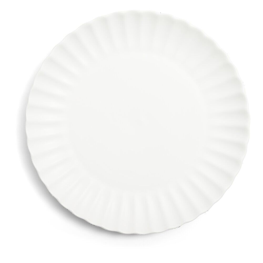 Assiette plate Venise rebord ondulé faïence blanc Ø26cm