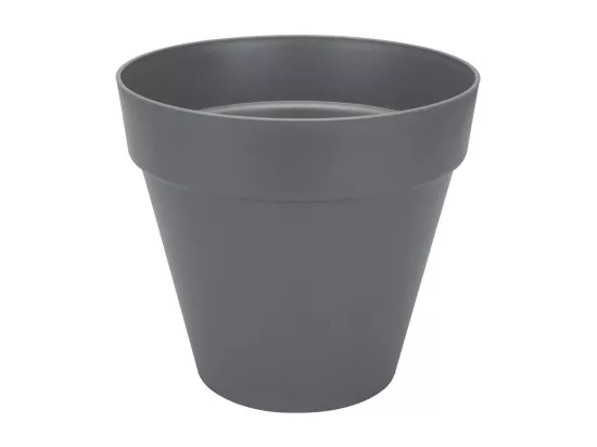 Pot de fleurs rond Loft Urban avec roues Ø 40 x H.35 cm - Anthracite