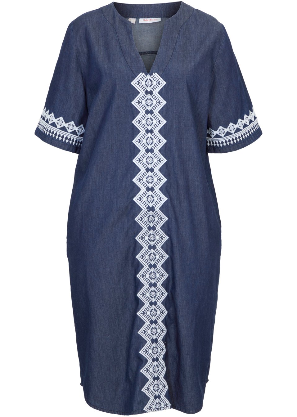 Robe-tunique en jean avec imprimé broderie
