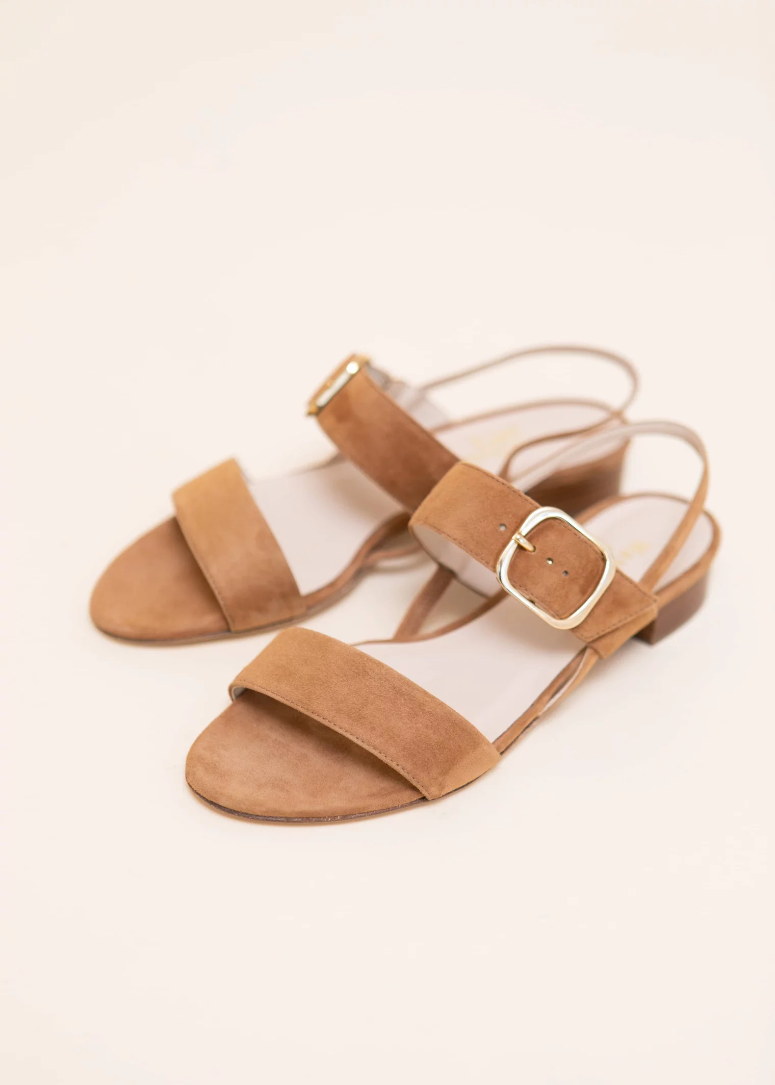 SANDALE POOLE VELOURS CAMEL